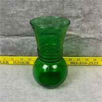 Vintage Anchorglass Forest Green Vase