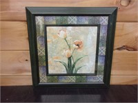 framed picture of flowers print