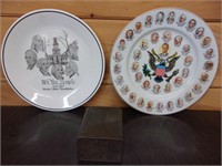 advertising tin cocoa and president plates