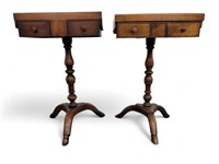 Pair of Queen Anne Walnut Occasional Tables