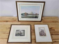 3pc Grouping of Framed Architectural Prints