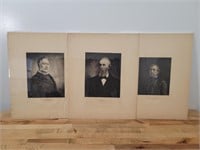 Antique Lithographs of 3 Presidents