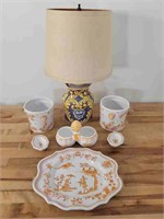 7pc Grouping of French Painted Ceramics