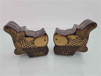 Two Antique Japanese Lacquered Box - Fish Shape