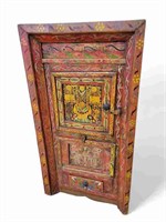 19th C Painted Tibetan Cabinet