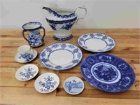 Estate Lot of Antique Blue & White China