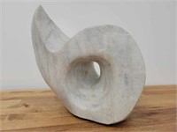 Hand Carved Abstract Stone Sculpture - Signed