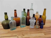 Estate Lot of Antique Bottles - 14 pc