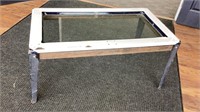 Upcycled coffee table made from enamel door with