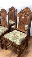 6 vintage dining table chairs, Spanish style