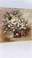 Original oil on canvas of impressionist flower