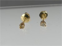PAIR TESTED 14K GOLD DIAMOND SCREWBACK EARRINGS