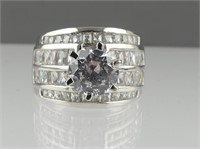 STERLING CZ RING - SIZE 7.5