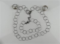 STERLING NECKLACE SET, RINGS