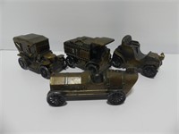 BRASS VEHICLE COIN BANKS 7" LONGEST