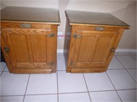 Pair of Simmons Hardware White Clad End Tables