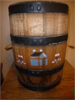 Hand Painted Wood Barrel Cask Umbrella Stand