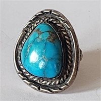 Vintage Native American Silver & Turquoise Ring
