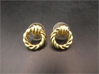 Christian Dior Gold Tone 0.5" Earrings