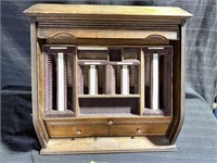 ANTIQUE OPTOMETRIST ROLL TOP CABINET
