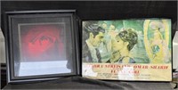 VINTAGE FUNNY GIRL MOVIE POSTER & FLOWER PICTURE