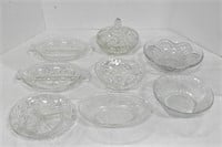 Vintage Crystal Serving Dish - Pressed Glass