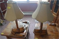 Pair of electric table lamps