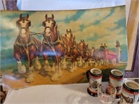 Budweiser Items- Picture, Mugs