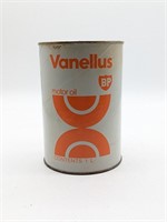 Vanellus Motor Oil Empty quart Tin Can