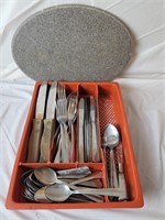 Assorted Flatware and Cutting Board