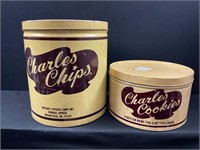 Charles Chips and Cookies Cans w/Lids