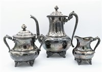 Triple Crown Silver Tea Service Set