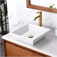 LUXIER Flat Square Bathroom Ceramic Sink