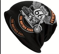 The Mother Road Beanie hat with Motorcycle