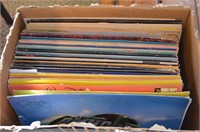 Small box of Vinyl LP albums