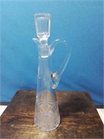 Olive oil server with glass stopper 11 inches tall