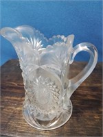 Sweet cut glass creamer or Syrup pitcher