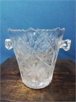Pattern glass ice bucket 5 and a half inches tall