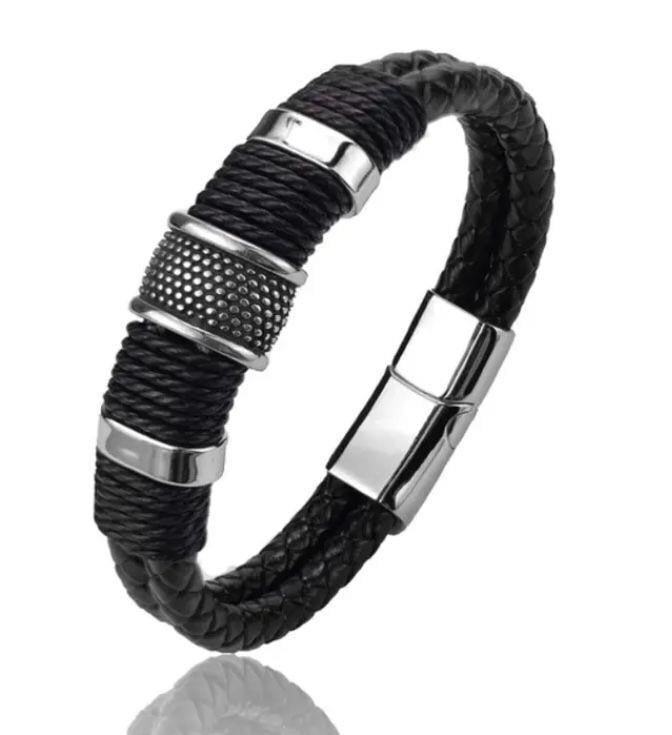 Stone Bead Rope Leather Bracelet