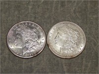 1921 & 1921 D Morgan 90% SILVER Dollars Nice!
