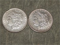 Pair of Nice 1890 Morgan 90% SILVER Dollars