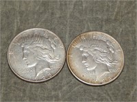 1923 D & 1923 S Peace 90% SILVER Dollars