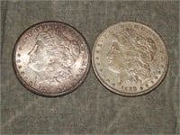 1887 S & 1888 O Morgan 90% SILVER Dollars NICE !!