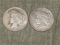 1927 D & 1927 S Peace 90% SILVER Dollars