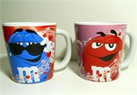 M&M's mugs RED BLUE PINK PURPLE LOVE HEARTS