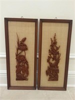 Antique Pair of hand carved Birds wood Folk Art