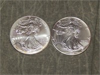 2 American Eagle .999 SILVER Troy Ounce Coins