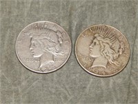 1934 D & 1935 S Peace 90% SILVER Dollars