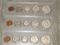 1960, 62, 63 Date Sets with SILVER .10, .25 & .50