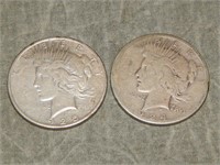 1924 S & 1925 Peace 0-% SILVER Dollars